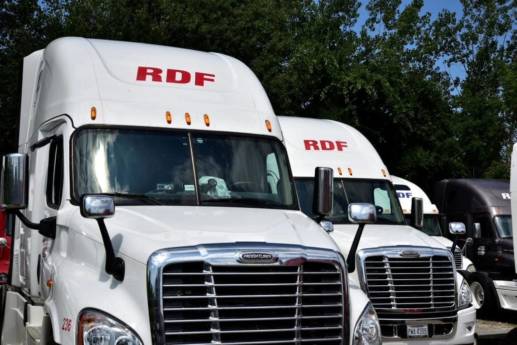 RDF Logistics tractors lined up and ready for service
